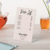 Prijslijstpenseel Blush Pink Pedestal Sign Reclamebord Met Voetstuk (Insitu)