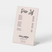 Prijslijstpenseel Blush Pink Pedestal Sign Reclamebord Met Voetstuk (Voorkant)