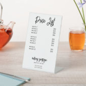 Prijslijstpenseelscript wit reclamebord met voetstuk (Insitu)