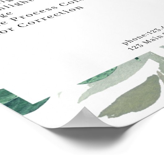 Prijslijstposter met Bladmotief Poster (Hoek)