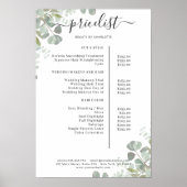 Prijslijstposter voor groene salon poster (Voorkant)