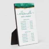 Prijsmenu Emerald Green en Gold Waterverf Fotoplaat (Zijkant)