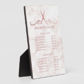 Prijsmenu Rose Gold Marble Salon Fotoplaat (Zijkant)