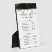 Prijsmenu voor zwarte en gouden Waterverf Fotoplaat (Zijkant)