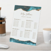 Prijsonderteken blauwgroen en Gold Agate Reclamebord Met Voetstuk (Insitu)