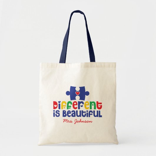 Prijsopgave Autism-leraar Inspirerend Tote Bag (Voorkant)