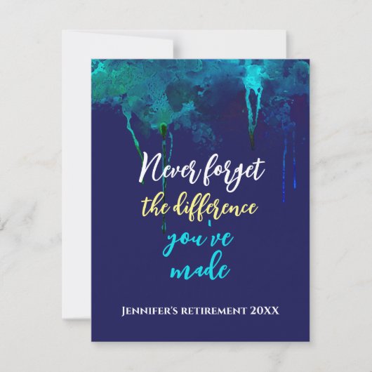 Prijsopgave nooit vergeten Waterverf Navy Blue (Voorkant)