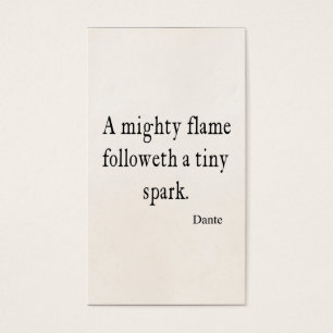  prijsopgave voor dante Mighty Flame Tiny Spark Visitekaartje
