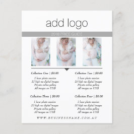 PRIJSOVERZICHT FOTOGRAFIE TARIEF PRIJSLIJST SESSIE FLYER