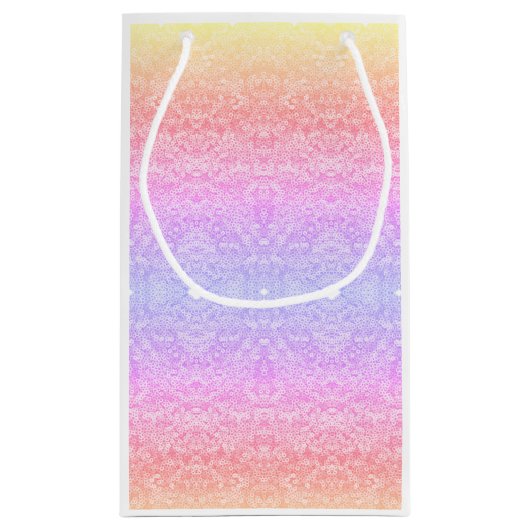 Prijspatgradiënt van de sequinelzijde roze paars g klein cadeauzakje (Achterkant)