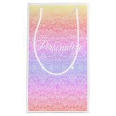 Prijspatgradiënt van de sequinelzijde roze paars g klein cadeauzakje (Voorkant)