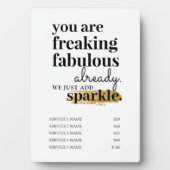 Prijsservices Hair Makeup Lashes Salon Sign Fotoplaat (voorkant)