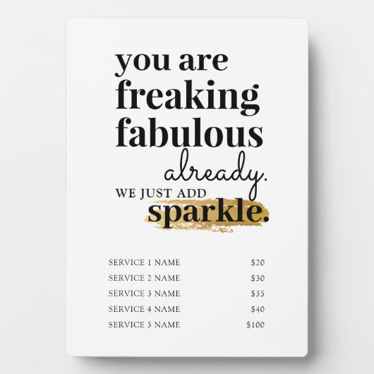 Prijsservices Hair Makeup Lashes Salon Sign Fotoplaat (voorkant)