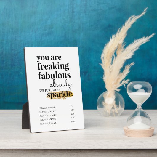 Prijsservices Hair Makeup Lashes Salon Sign Fotoplaat (Zijkant)