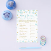 Prijsspel met blauwe en goudStippen Baby shower Flyer (Enkel)