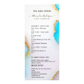 Prijstabel Luxe Holografisch Agaat Goud Opal Reclamekaart (Achterkant)