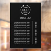 Prijstabel | Zwart Logo Zakelijk Professioneel Raamsticker (Vel 2)