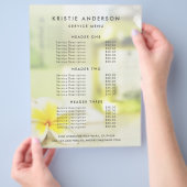 Prijstlijst Aromatherapie Spa Huidverzorging Massa Flyer (Hand)