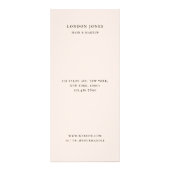 Prijstlijst Chic Typography Services Blush Reclamekaart (Achterkant)