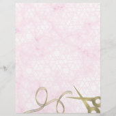 Prijstlijst Kapperszaak Marmer Roze Goud Flyer (Achterkant)