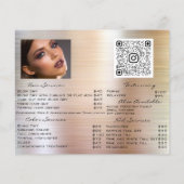 Prijstlijst Kapsalon Rose Lash Brow Make-up Lippen Flyer (Achterkant)