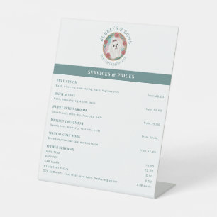 Prijstlijst Maltese Hond Kappers Salon Reclamebord Met Voetstuk
