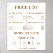 Prijstlijst Schoonheidssalon Moderne Boog Prijzenl Poster (Voorkant)