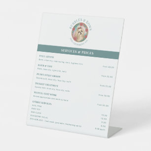 Prijstlijst Shih Tzu Verzorgingssalon Reclamebord Met Voetstuk