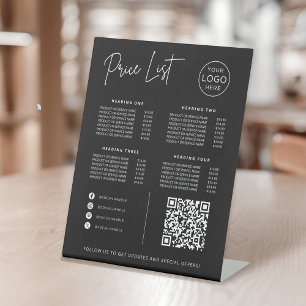 Prijstlijst Social Media Website QR Code Zakelijk Reclamebord Met Voetstuk