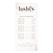 Prijstlijst Wimper extensie Schoonheidssalon Roze Reclamekaart (Voorkant)