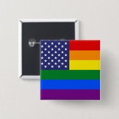 "PRIJSVERVLAG VOOR GAY" VIERKANTE BUTTON 5,1 CM (Voorkant /achterkant)