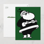  prijswinnende kerstman op groene achtergrond feestdagenkaart (Voorkant / Achterkant)