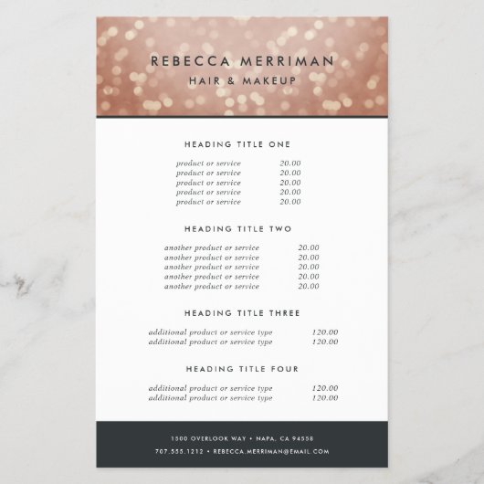 Prijzen en services van koper Roos Gold Bokeh Flyer (Voorkant)