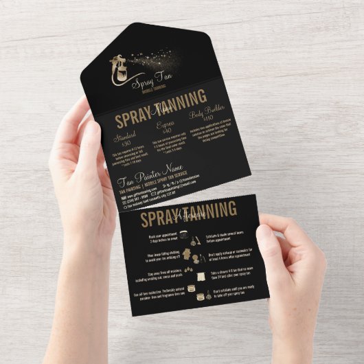 Prijzen spraytan-service all in one uitnodiging (Afscheurbaar)