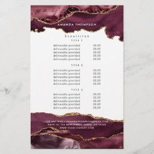 Prijzen van Burgundy en Gouden Agaat Edelsteen Flyer