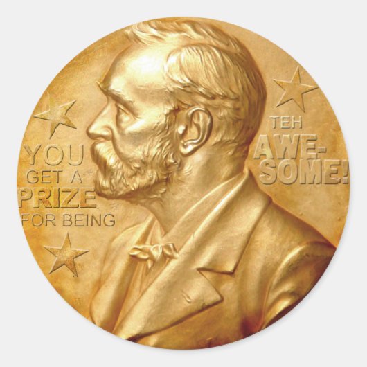 Prijzen voor iedereen! ronde sticker (Voorkant)