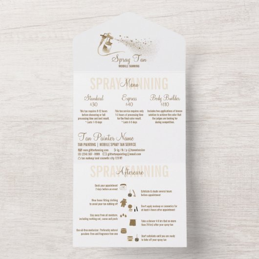 Prijzen voor spuitlooiing all in one uitnodiging (Binnen)