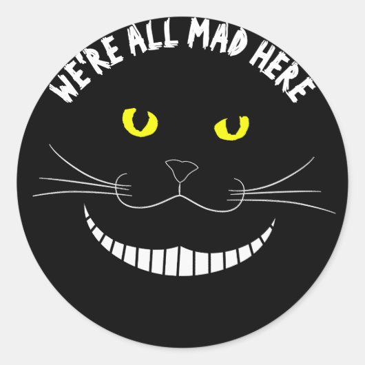 prijzend Cheshire Transparant kat met gele ogen Ronde Sticker (Voorkant)