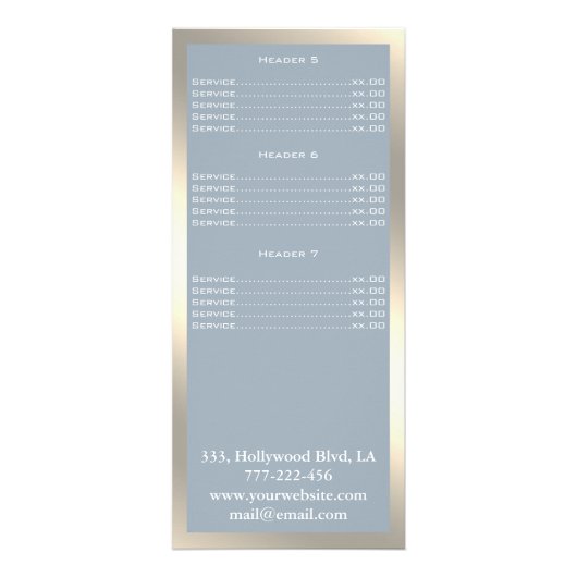 Prijzenlijst bakkerij reclamekaart (Achterkant)