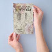 Prijzenlijst Beauty Boutique Crème Bloem Elegant Flyer (Hand)