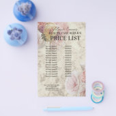 Prijzenlijst Beauty Boutique Crème Bloem Elegant Flyer (Enkel)