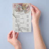 Prijzenlijst Beauty Boutique Marmeren Bloem Flyer (Hand)