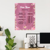 Prijzenlijst Beauty Nail Salon menu Poster (Thuiskantoor)
