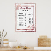 Prijzenlijst Beauty Nail Salon menu Poster (Keuken)