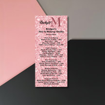 Prijzenlijst beauty salon Blush Glitter monogram