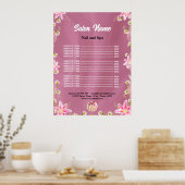 Prijzenlijst Chic Beauty Nail Salon menu Poster (Keuken)