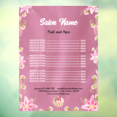 Prijzenlijst Chic Beauty Nail Salon menu Raamsticker (Vel 3)
