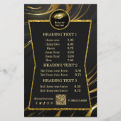 Prijzenlijst Elegante Zwarte & Gouden Schoonheidss Flyer (Voorkant)