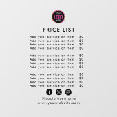 Prijzenlijst | Logo Zakelijk Modern Professioneel Raamsticker (Vel)