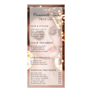 Prijzenlijst Modern Photo Beauty Hair Salon Reclamekaart